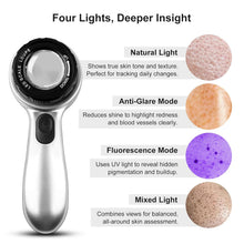Load image into Gallery viewer, 30x Magnifying Dermatoscope with LED, Rechargeable Handheld Skin Analyzer, 4 Lighting Modes & High Clarity Lens for Skin, Scalp & Hair Follicle Observation