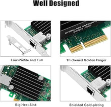 Load image into Gallery viewer, 10Gb PCI-E NIC Network Card for Intel X550-T1,2.5GbE/5GbE/10GbE Copper Singe RJ45 Port,with Intel ELX550AT2 Chip,10GbE PCI Express 3.0 X4 Adapter Support Windows/Linux/VMware