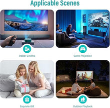 Load image into Gallery viewer, Mini Projector WIFI Home Theater Portable Projector Support 1080P , Phone Can Connect to Movie Projector Wirelessly, Compatible with Smartphone/ Tablet/ Laptop/ TV Stick/ USB Drive