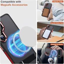 Load image into Gallery viewer, for Samsung Galaxy S25 Case, Adjustable Kickstand Cover Compatible with Magsafe, Slim Translucent Matte S25 Phone Case, Non-Slip Shockproof Magnetic Case for Galaxy S25 5G (Black/Red)