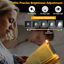 Load image into Gallery viewer, Book Reading Light,2 Pack Silent Touch Book Lamp for Reading in Bed,Rechargeable Clip on Booklight with 3 Amber Color & 7 LEDs Precise Dimming for Night Reading for Book Lover,Kid,White+Black