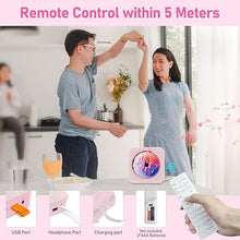 Load image into Gallery viewer, CD Player Portable Bluetooth 5.1 Desktop CD Player with HiFi Sound Speakers,Remote Control,Dust Cover,LED Display,Boombox FM Radio,USB/AUX for Home,Kids (Pink)