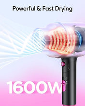 Load image into Gallery viewer, Wavytalk Hair Dryer with Diffuser, Foldable Hair Blow Dryer, 1600W Lightweight Diffuser Hair Dryer for Curly Hair, Black