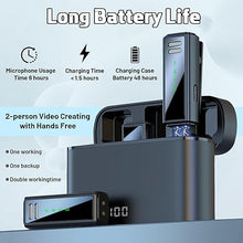 Load image into Gallery viewer, Wireless Lavalier Microphone with Noise Cancellation, 6 Hours of Battery, Wireless Mini Microphone for iPhone, Android, Record Interview, Vlogs