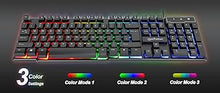 Load image into Gallery viewer, MANHATTAN Wired Membrane Gaming Keyboard – with Backlit RGB LED, USB-A Connection, Quiet Keystrokes, 12 Multimedia Function Keys - for Computer, PC, Desktop, Gamer – 3 Yr Mfg Warranty - 180603