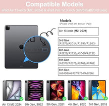 Load image into Gallery viewer, iPad Air 13 inch Case Keyboard (M2, 2024), Keyboard Case for iPad Pro 12.9 inch (6th/5th/4th/3rd Gen), 7 Colors Backlit, Magnetic Detachable Wireless Keyboard, Smart Folio Cover with Pencil Holder