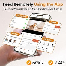 Load image into Gallery viewer, Automatic Dog Feeder with Camera WiFi: 33 Cups 5G App Control Easy Setup Cat Food Dispenser - HD 1080P Video Recording Timed Pet Feeder for Cat Dog Small-Pet
