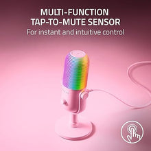 Load image into Gallery viewer, Razer Seiren V3 Chroma RGB USB Microphone: Stream & Game Reactive Lighting - Tap-to-Mute Sensor - Condenser Mic - Digital Gain Limiter & Shock Absorber - PC, Discord, OBS Studio, XSplit - Quartz Pink
