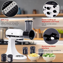 Load image into Gallery viewer, Slicer & Shredder Grater Attachment Compatible with KitchenAid Stand Mixer, 5 Blades Cheese Grater Attachment