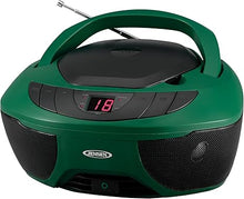 Load image into Gallery viewer, Jensen CD-475GR Portable Sport Stereo Boombox CD Player with AM/FM Radio and Aux Line-in & Headphone Jack (Green)
