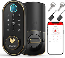 Load image into Gallery viewer, Smart Keyless Entry Door Lock - Fingerprint Electronic Deadbolt Touchscreen Keypad SMONET Biometric Digital Bluetooth Door Lock Smart Deadbolt Work with Alexa for Homes and Hotel