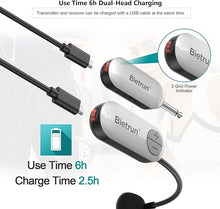 Load image into Gallery viewer, Bietrun UHF Wireless Microphone Headset, 165ft Range, Working Time 6H, 1/4''Plug, Wireless Headset Mic ?Handheld Mic 2 in 1, for Karaoke Speaker, Amplifier, Mic Speakers, PA System, Teaching, Fitness