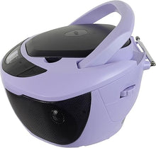 Load image into Gallery viewer, Jensen CD-475PL Portable Sport Stereo Boombox CD Player with AM/FM Radio and Aux Line-in & Headphone Jack (Lavender Purple)