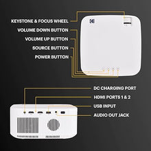 Load image into Gallery viewer, KODAK FLIK X10 Full HD Multimedia Projector | Mini Portable Compact Home Theater System with Remote Control, Native 1080p Video Projection & HDMI Cable | Watch Movies from iPhone, Laptop, Roku & More