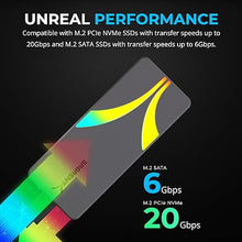 Load image into Gallery viewer, SABRENT Rocket RGB USB C 20Gbps M.2 SATA/NVMe SSD Enclosure (EC-RGBG)