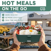 Load image into Gallery viewer, DUPASU Electric Lunch Box Food Warmer: 100W Heated Lunch Box for Adults, 1.8L Portable Fast Heating Lunchbox Food Heater for Car, Truck, Work, Travel, Lonchera Elctrica 12/24V/110-230V