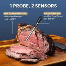 Load image into Gallery viewer, Wireless Meat Thermometer for Grilling and Smoking, CP10 New Gen 500FT Meater Probe Thermometers, Dual Sensor, Dual Alarm, Smart Food Thermometer Probe for BBQ, Oven, Grill, Smoker, Sous Vide
