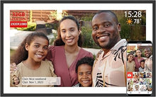 Load image into Gallery viewer, Frameo 15.6 Inch Large Digital Picture Frame WiFi Electronic Smart Digital Photo Frame 32GB 1920 * 1080 IPS Touch Screen Wall Mountable Auto-Rotate iOS Android Easy Setup to Photo or Video Best Gift