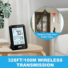 Load image into Gallery viewer, Indoor Outdoor Thermometer Wireless Weather Station - Internal External Thermometer Hygrometer Monitor,with 330ft Range Remote Sensor, Battery Powered Backlight Display