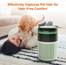 Load image into Gallery viewer, AIRROMI Air Purifier for Bedroom Home,HEPA Filter,Covers Upto 549 Ft²,Quiet 360°intake Air Cleaner with Fragrance ponge for Better Sleep,Night Light,Filters Smoke,Pet Dander,Allergies,Dust,A2005 Green