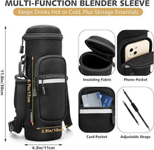 Load image into Gallery viewer, Portable Blender with Insulated Carrying Case & Recipe Book for Shakes and Smoothies, 24 OZ Personal Juicer Electric Protein Shaker Bottle, Mini Small Blender Cup with USB-C Rechargeable, Travel Lid