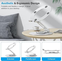 Load image into Gallery viewer, Adjustable Laptop Stand with 360 Rotating Base, OMOTON Ergonomic Laptop Riser for Collaborative Work, Dual Rotary Shaft Fully Foldable for Easy Storage, Fits MacBook / All Laptops up to 16 inches