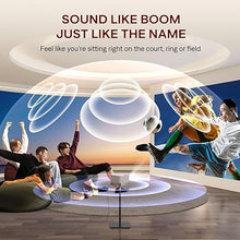 Load image into Gallery viewer, BOOM 3 3-in-1 Smart 4K Projector with WiFi and Bluetooth, 3D DoIby Audio & 36W Speakers, Auto Focus & Keystone, Netflix Official 4K Supported 500 ANSI Home Outdoor proyector Gold