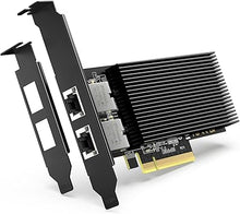Load image into Gallery viewer, 10G PCI-E Network Card with 10Gbps Dual RJ45 Ports, Intel X540-T2 Conrtoller, VIMIN 10Gb Ethernet Adapter Card Compatible with PCI Express X8, X16, Support Windows/Windows Server/Linux/VMware