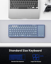 Load image into Gallery viewer, Samsers Foldable Bluetooth Keyboard with Touchpad, Full-Size Wireless Folding Keyboard with PU Leather, Portable Travel Keyboard for iOS Android Windows Mac OS, Support 3 Devices (BT5.1 x 3), Blue