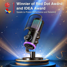 Load image into Gallery viewer, FIFINE Gaming PC Microphone, USB Streaming Microphone with Game Chat Balance, Computer Condenser Desktop RGB Mic with Mute Button, Noise Cancellation for Podcast/Twitch/Discord-AMPLIGAME AM6