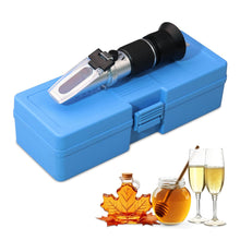 Load image into Gallery viewer, 0-90% Brix Refractometer with ATC - Accurate Sugar Content Measurement for Honey, Fruit, Maple Syrup and Beverages - Ideal for Homebrewing, Labs & More