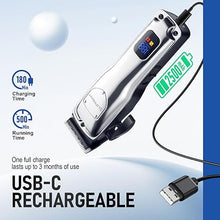 Load image into Gallery viewer, SUPRENT Hair Clippers for Men Professional, Cordless High-Performance Clippers for Hair Cutting, USB-C Rechargeable Mens Hair Clippers with LED Display Trimmer for Barbers & Home Haircut Use