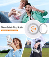 Load image into Gallery viewer, TORRAS 360°Rotatable Magnetic for iPhone 16 Pro Case 6.3 inch, Fit for MagSafe 16 Pro Phone Case, 16FT Military Grade Shockproof, Flush Stand Ring, Translucent Slim Protective Ostand, Clear