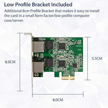 Load image into Gallery viewer, Syba Dual 2.5 Gigabit Ethernet PCI-E Network Expansion Card RJ45 LAN Adapter Low Profile Bracket SD-PEX24066