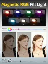 Load image into Gallery viewer, Auto Face Tracking Tripod 360 Rotation for iPhone Android,Phone Stand Follow You for Video Recording,Selfie Stick Tripod with RGB Light,Remote Control for YouTube,TikTok Vlogging(M2Pro Black)