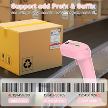 Load image into Gallery viewer, USB Wireless Barcode Scanner,Symcode Handheld Laser 1D Bar Code Reader Scanner (2.4GHz Wireless & USB2.0 Wired) Rechargeable Cordless 1D Barcode Scanner Wireless