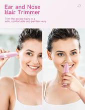 Load image into Gallery viewer, ZORAMI Rechargeable Ear and Nose Hair Trimmer - 2024 Professional Painless Eyebrow & Facial Hair Trimmer for Men Women, Powerful Motor and Dual-Edge Blades for Smoother Cutting Pink