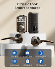 Load image into Gallery viewer, Veise Keyless Entry Door Lock with 2 Lever Handles - Electronic Keypad Deadbolt, Auto Lock, Easy Installation Digital Smart Code Door Lock, Front Door Lock Set, Oil Rubbed Bronze