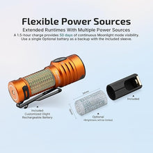 Load image into Gallery viewer, OLIGHT BatonTurbo EDC Rechargeable Flashlight 1000 Lumens, Compact Dual-Switches LED Bright Pocket Flashlights with 510 Meters Long Throw for Search, Rescue and Emergency (Orange)