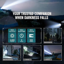 Load image into Gallery viewer, OLIGHT Warrior X 4 Rechargeable Tactical Flashlight 2,600 High Lumens with 630 Meters Long Range Thrower, Powerful Tail-Switch Light with USB-C Charging, Dual-Output for Daily and Tactical Use(Black)