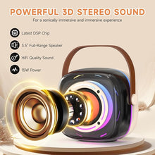 Load image into Gallery viewer, Karaoke Machine with 1 Wireless Mircophone for Adults Kids, Portable Bluetooth Karaoke Speaker with 3.5" Full-Range Speaker and Colorful LED Lights, Support USB/TF Card/AUX (Cool Beige)
