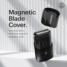 Load image into Gallery viewer, MANSCAPED® The Handyman™ Compact Face Shaver – Portable Men’s Travel Facial Hair Groomer, USB-C Rechargeable Electric Razor, Waterproof, Cordless, Dual-Action SkinSafe® Long-Hair Leveler & Foil Blades