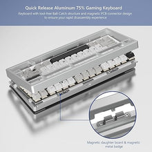 Load image into Gallery viewer, Womier RD75 Pro 75% Keyboard, Quick Release Wireless Aluminum Gaming Keyboard, QMK/VIA Tri-Mode Mechanical Keyboard Custom Hot Swappable with RGB Creamy Keyboard for Windows/Mac/PC - Silver