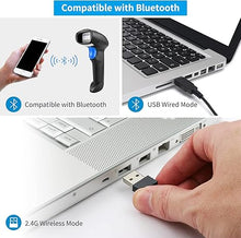 Load image into Gallery viewer, NetumScan Bluetooth QR Barcode Scanner with Stand, 3 in 1 Wireless 1D 2D Bar Code Scanner USB Image Bar Code Reader for Computer, Tablet, iPhone, iPad, Android