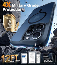 Load image into Gallery viewer, TORRAS Stronger Magnetic & Shockproof iPhone 16 Pro Case, Military Grade Drop Protection, Compatible with MagSafe, Slim Anti-Scratch, Translucent Matte Black
