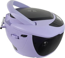 Load image into Gallery viewer, Jensen CD-475PL Portable Sport Stereo Boombox CD Player with AM/FM Radio and Aux Line-in & Headphone Jack (Lavender Purple)