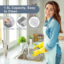 Load image into Gallery viewer, Vabaso Electric Lunch Box Food Heater, Electric Heating Lunch Boxes Lunch for Adults/Men/Truck/Car/Work, 80W 1.5L Removable 304 Stainless Steel Container, 110V/12V/24V, with Fork & Spoon