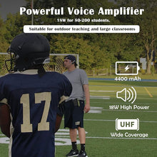 Load image into Gallery viewer, Voice Amplifier with Wireless Headset Mic - 18W 4400mAh Rechargeable Mini Pa System, Bluetooth 4.2, Waterproof IPX5 Portable Speaker for Teacher, Outdoors