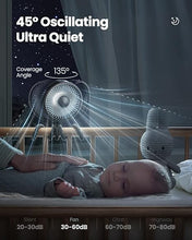 Load image into Gallery viewer, Gaiatop Baby Stroller Fan, 4000mAh Oscillating Mini Portable Fan with Light, 4 Speeds Battery Operated Small Handheld Desk Fan, 360° Rotate Flexible Tripod Clip On Fan for Car Seat Crib Travel Black