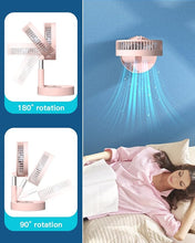 Load image into Gallery viewer, AICase Stand Fan,Folding Portable Telescopic Floor/USB Desk Fan with 10800mAh Rechargeable Battery,4 Speeds Super Quiet Adjustable Height and Head Great for Office Home Outdoor Camping-pink